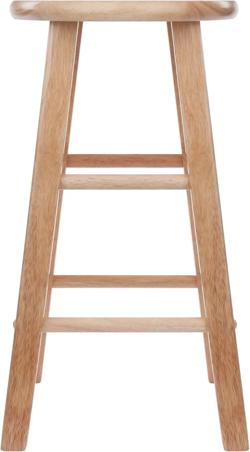 Two Piece 24 Inch Natural Finish Solid Wood Counter Stools from PriceLows™