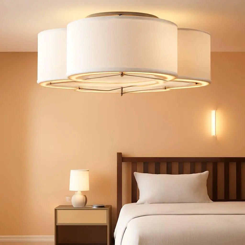 20 Inch Boho White Ceiling Fan With Light Remote Flush Mount from PriceLows™