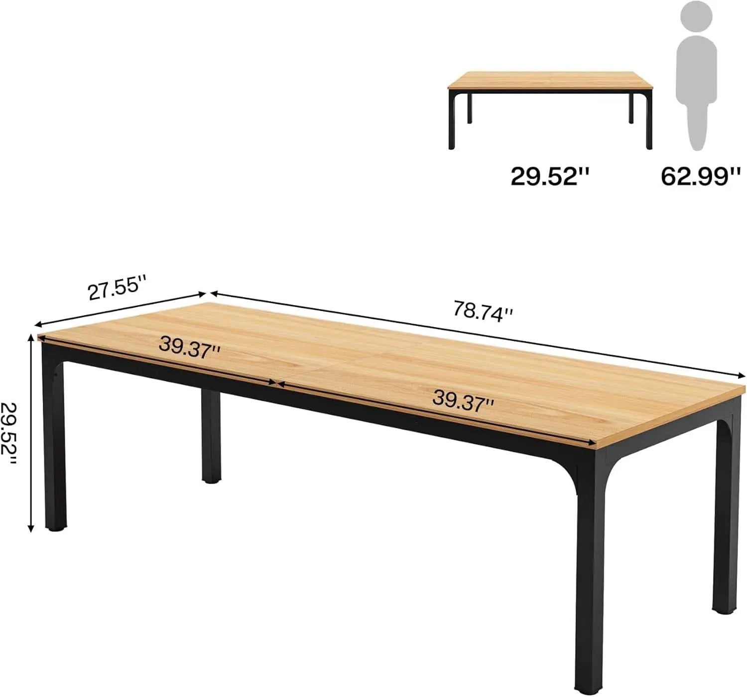 78.7 Inch Extra Long Dual Workstation Desk For Two from PriceLows™
