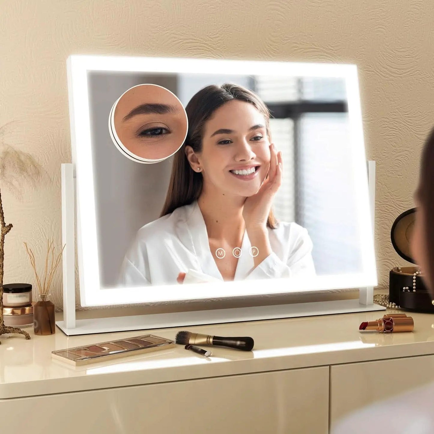 13x17 Makeup Vanity Mirror With Lights Dimmable Touch Screen from PriceLows™