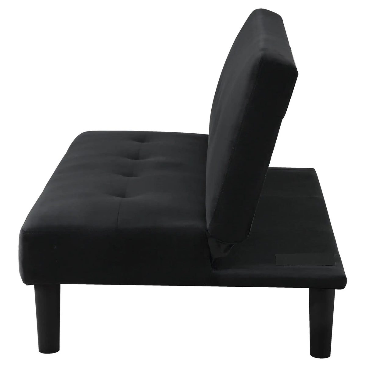 Stanford Upholstered Tufted Convertible Sofa Bed | 65.25 x 32.75 x 29.5 in | Fabric | Black