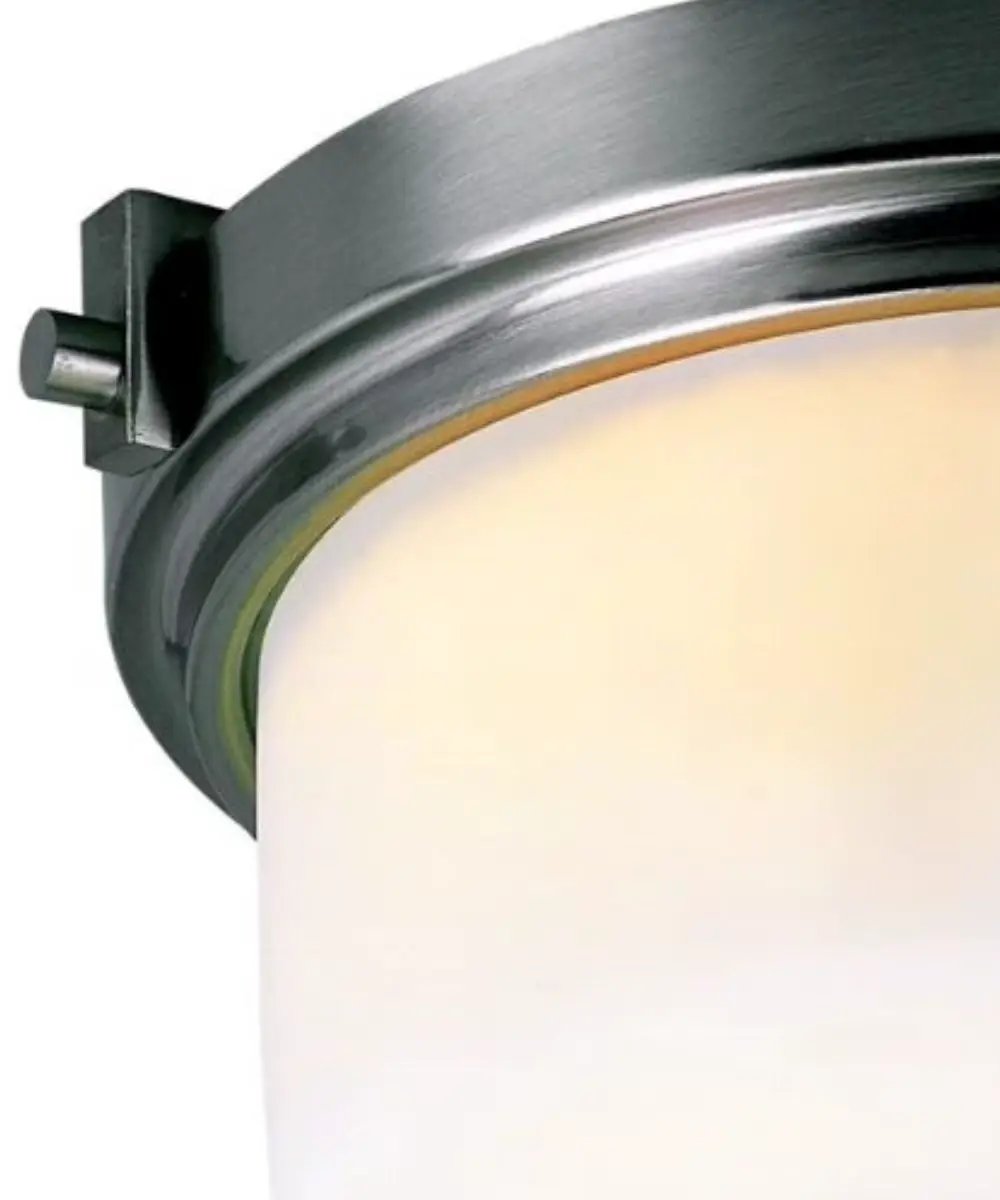Flush Mount Light Fixture | 2 Light | Brushed Nickel | 13 Inch Width