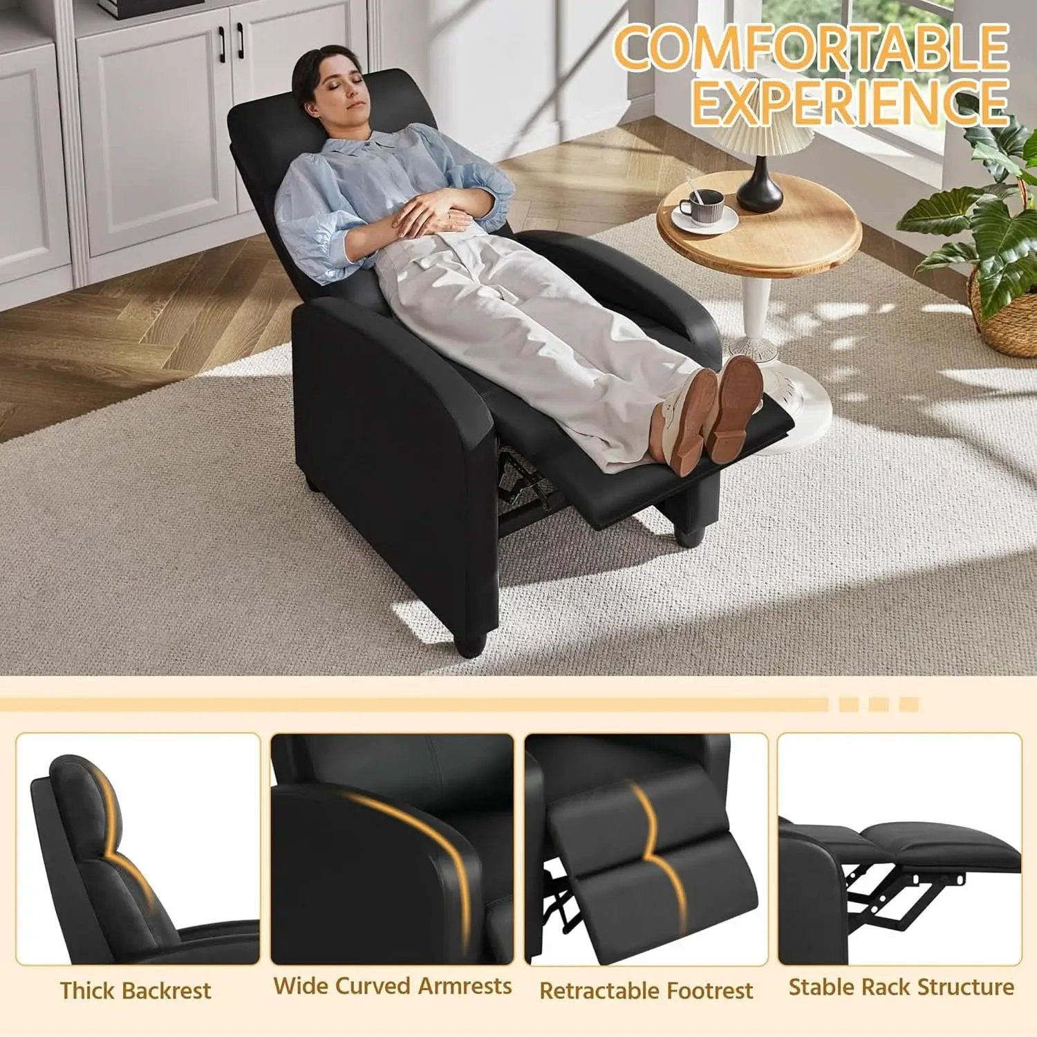 Modern Recliner Sofa With Lumbar Support And Plush Comfort from PriceLows™