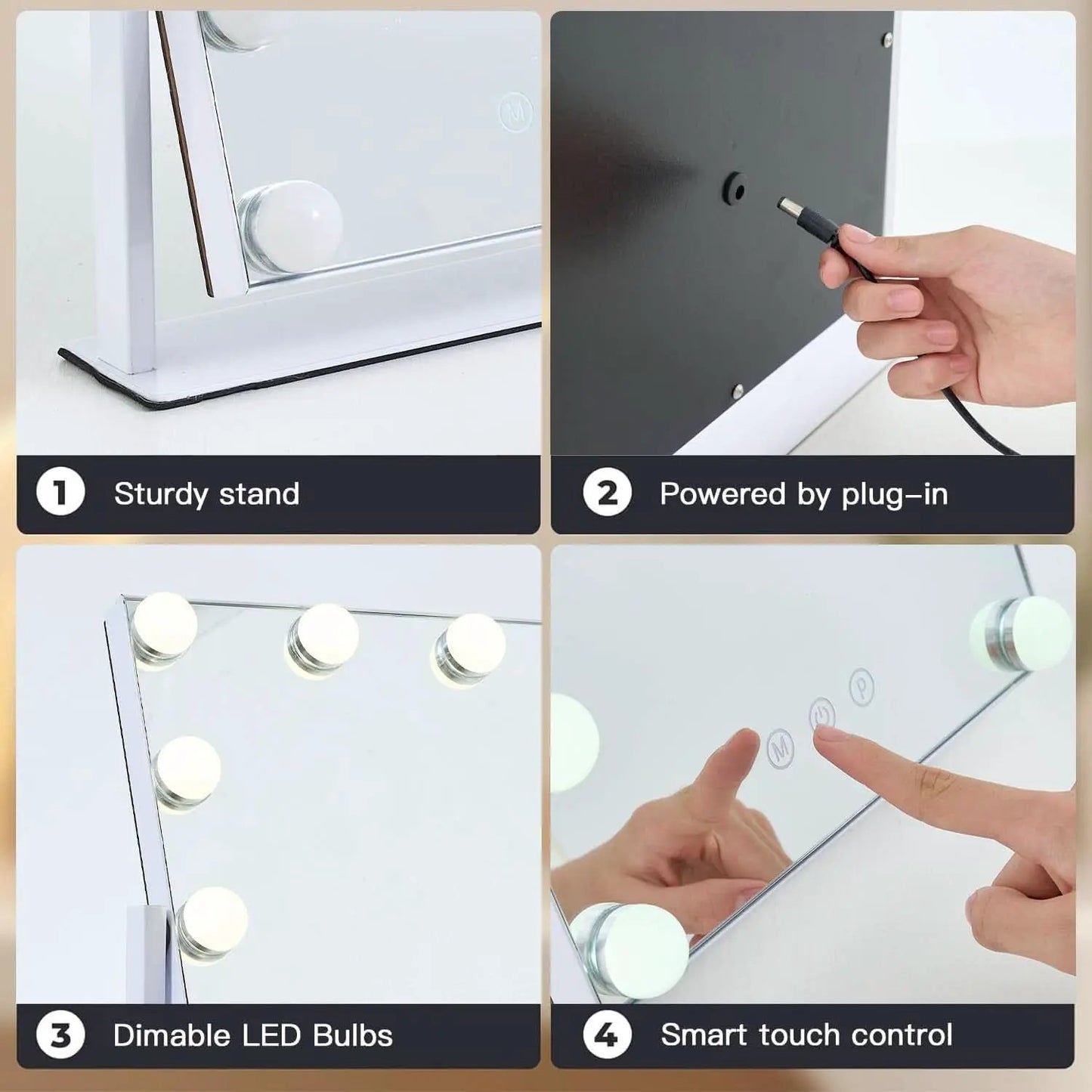 13 By 11 Lighted Makeup Vanity Mirror 12 Dimmable Bulbs from PriceLows™