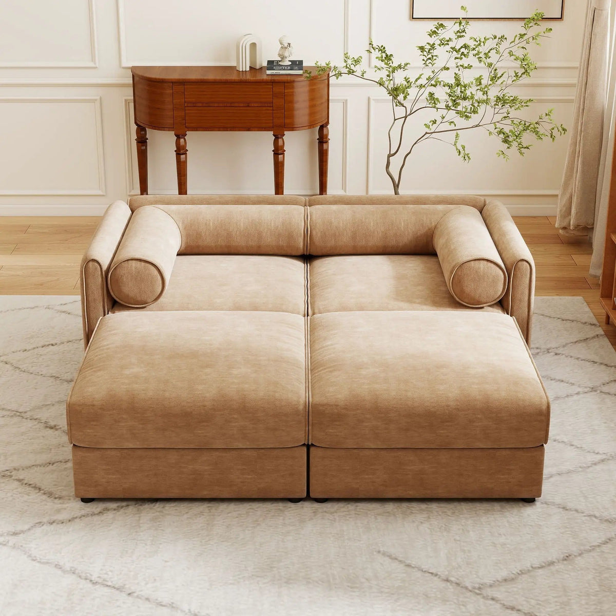 Contemporary Elegant Sofa With Storage And Ottoman 2 Piece Living Room Set | 2 Piece Living Room Set | Living Room Furniture | Living Room