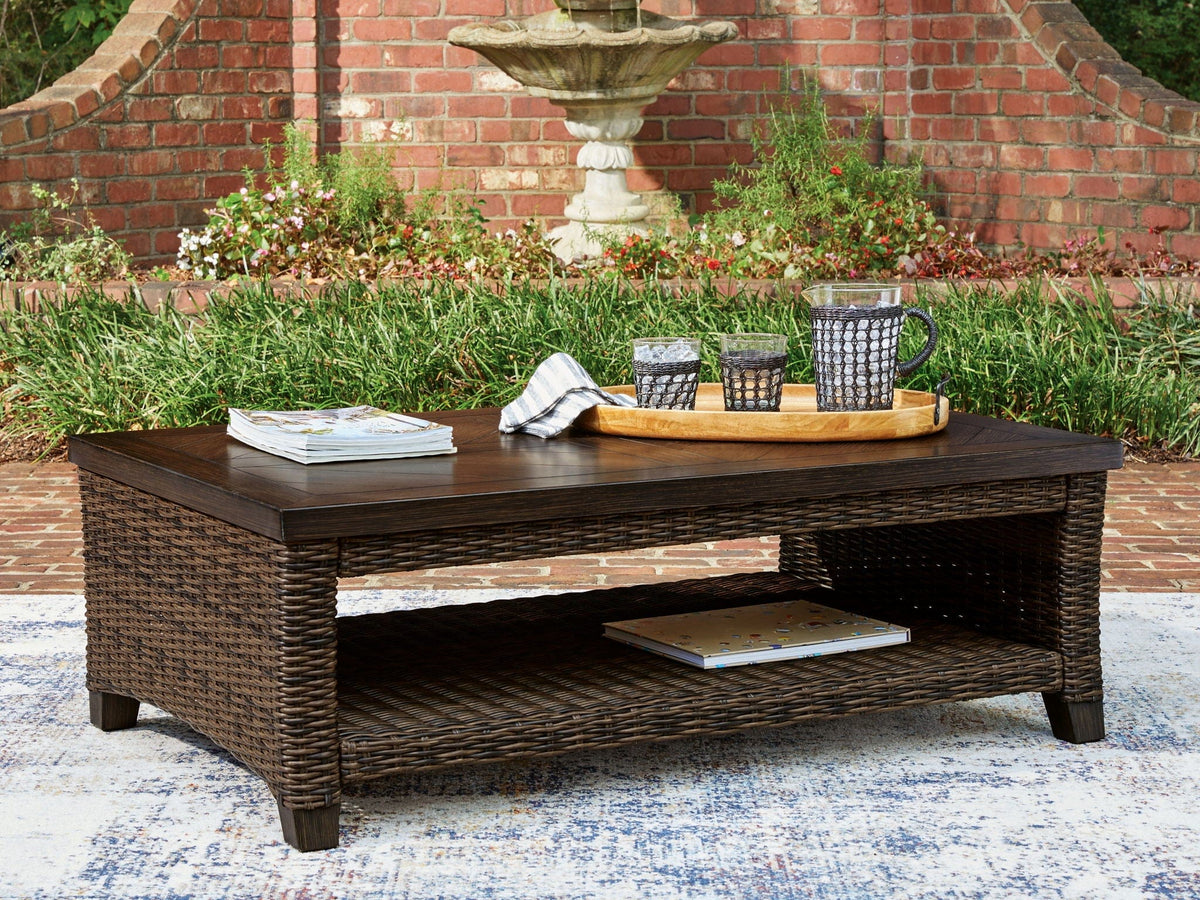 Monterey Point Rectangular Table | 2 Pieces | Wicker & Aluminum | Living Room