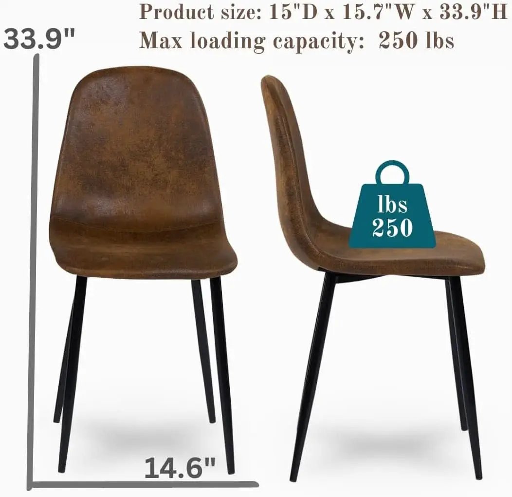 Mid Century Modern Upholstered Dining Chairs, Brown from PriceLows™