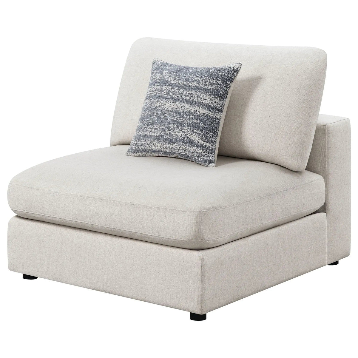 Serene Upholstered Armless Chair | 38 x 41 x 33 in | Linen & Polyester | Beige