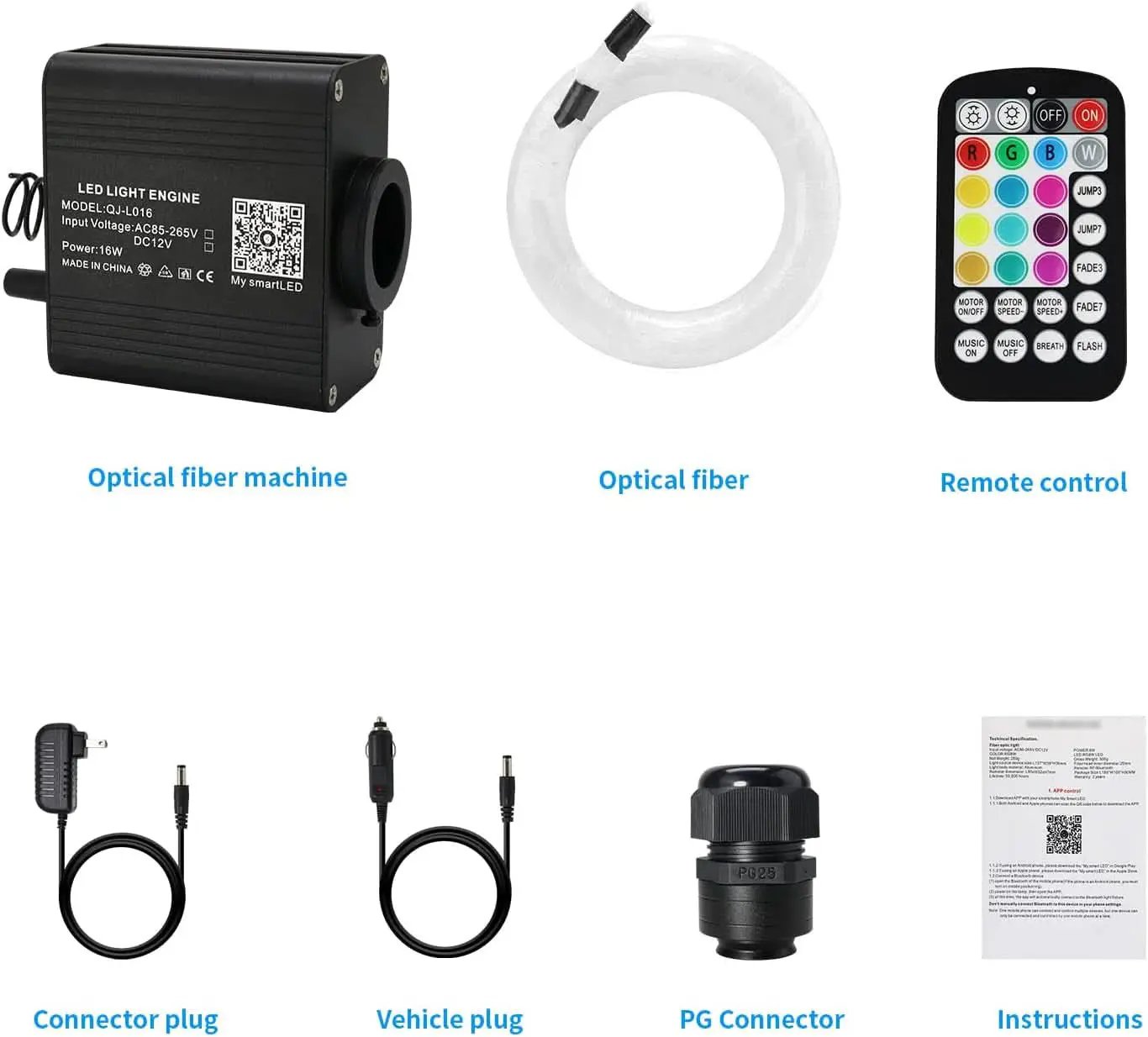 Starlight Fiber Optic Headliner Kit 600 Strands Sound from PriceLows™
