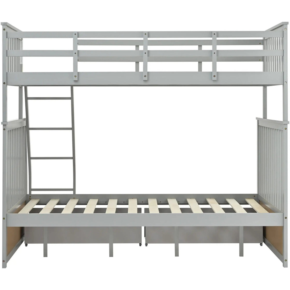 Bunk Bed With Ladder | Safety Guard Rails | Solid Pine Wood | Space-Saving Design