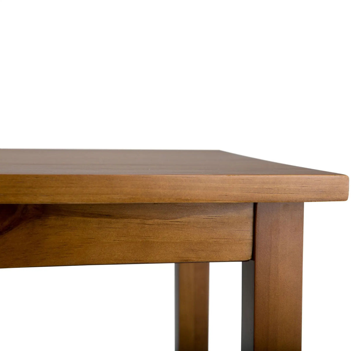 Warm Shaker Solid Wood Table | Bottom Drawer | Open Shelf Storage