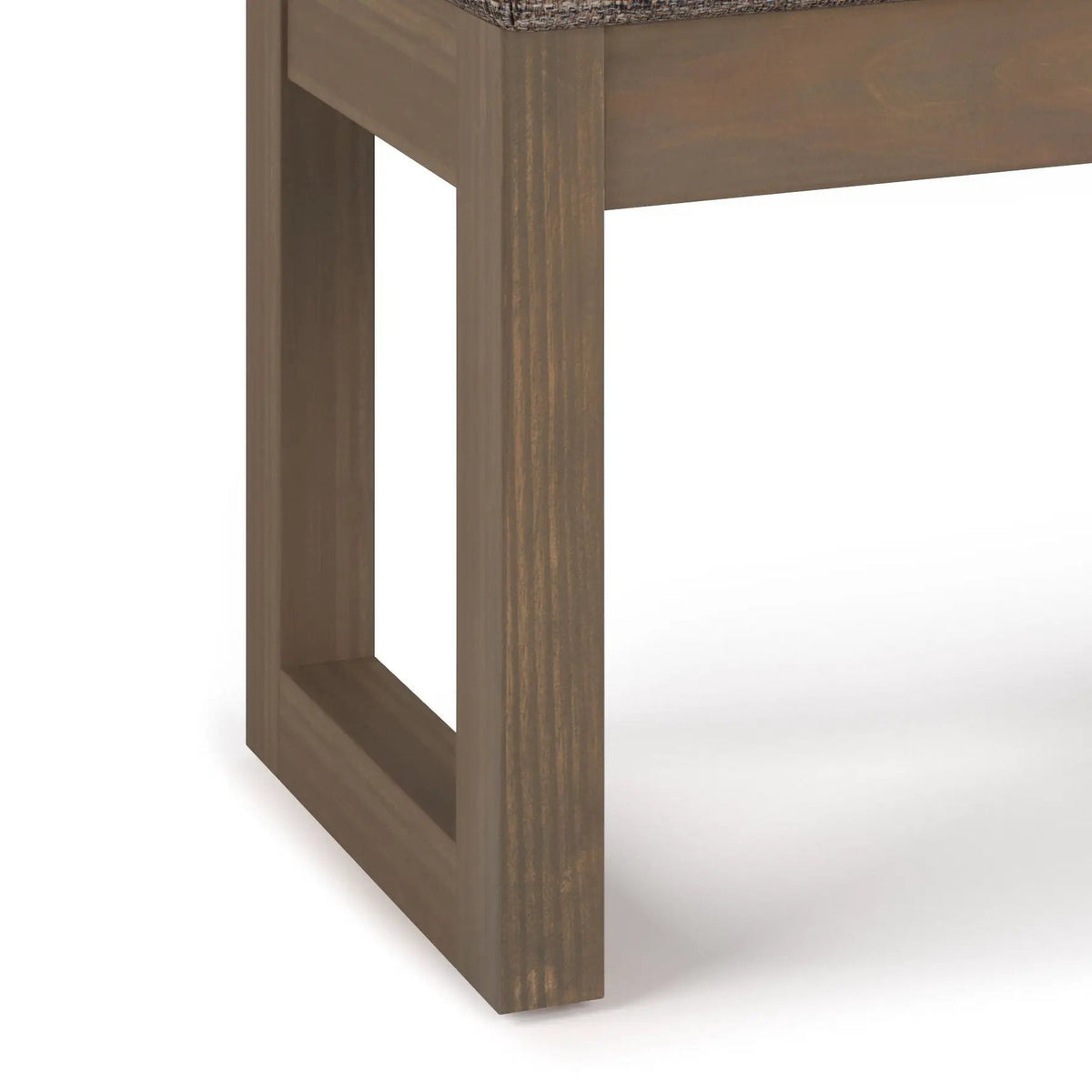 Milltown Upholstered Ottoman Bench | Driftwood Solid Wood Base | Versatile Design | 44.5 Inch Width