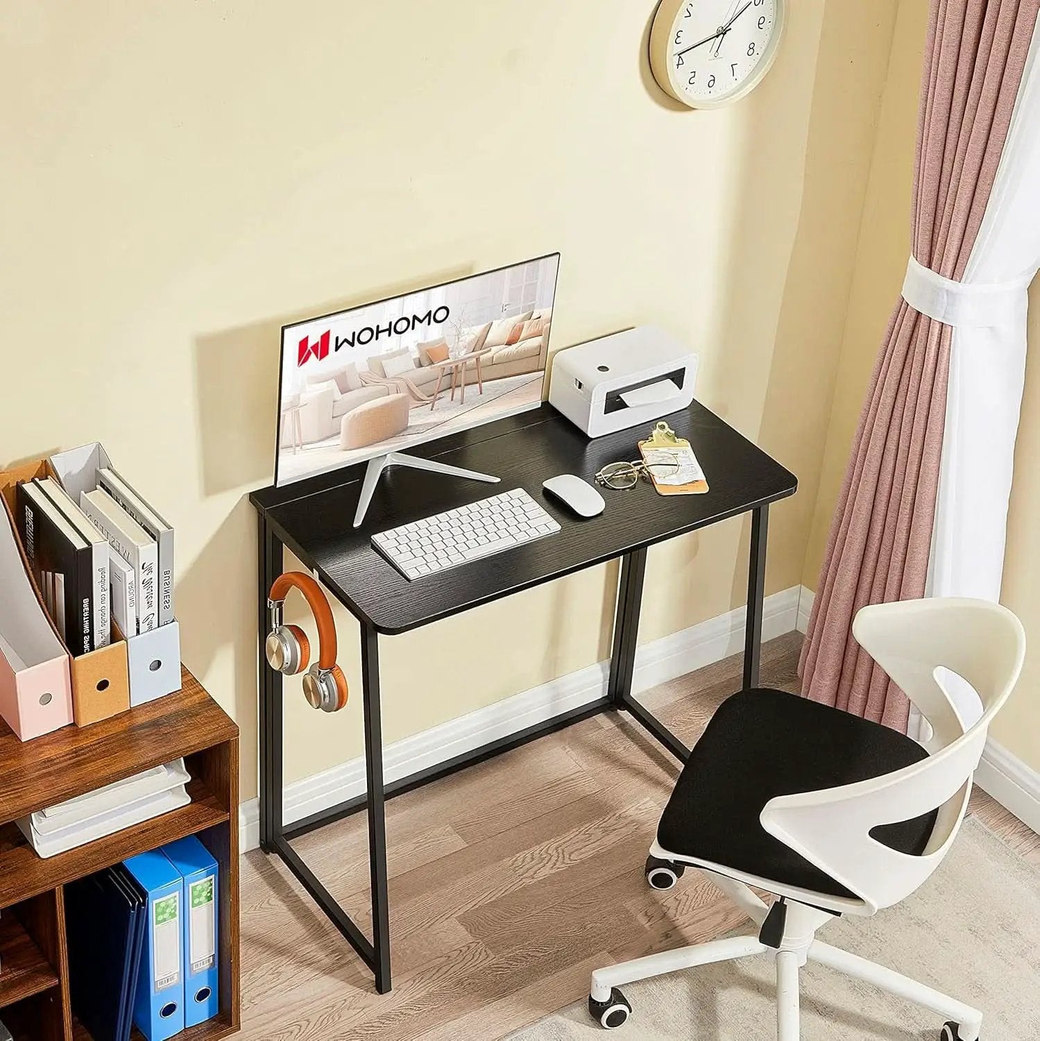 31.5 Inch Folding Computer Desk Black Space Saving from PriceLows™