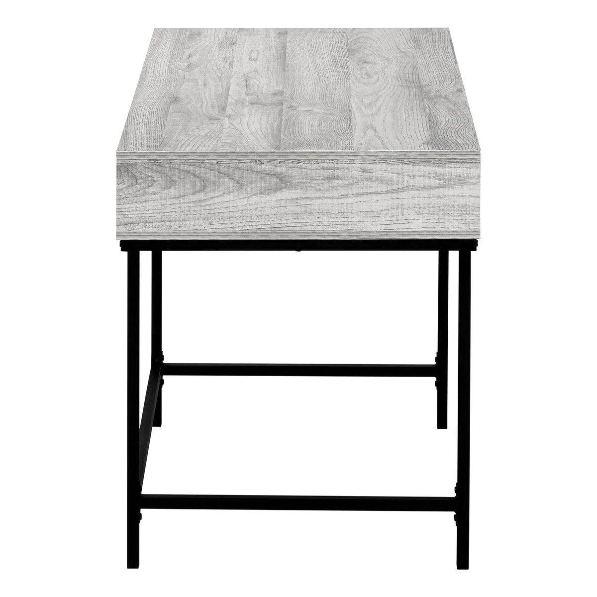 Stone-Look Computer Desk | Two Storage Drawers | Metal Base | 47.25 Inch Length