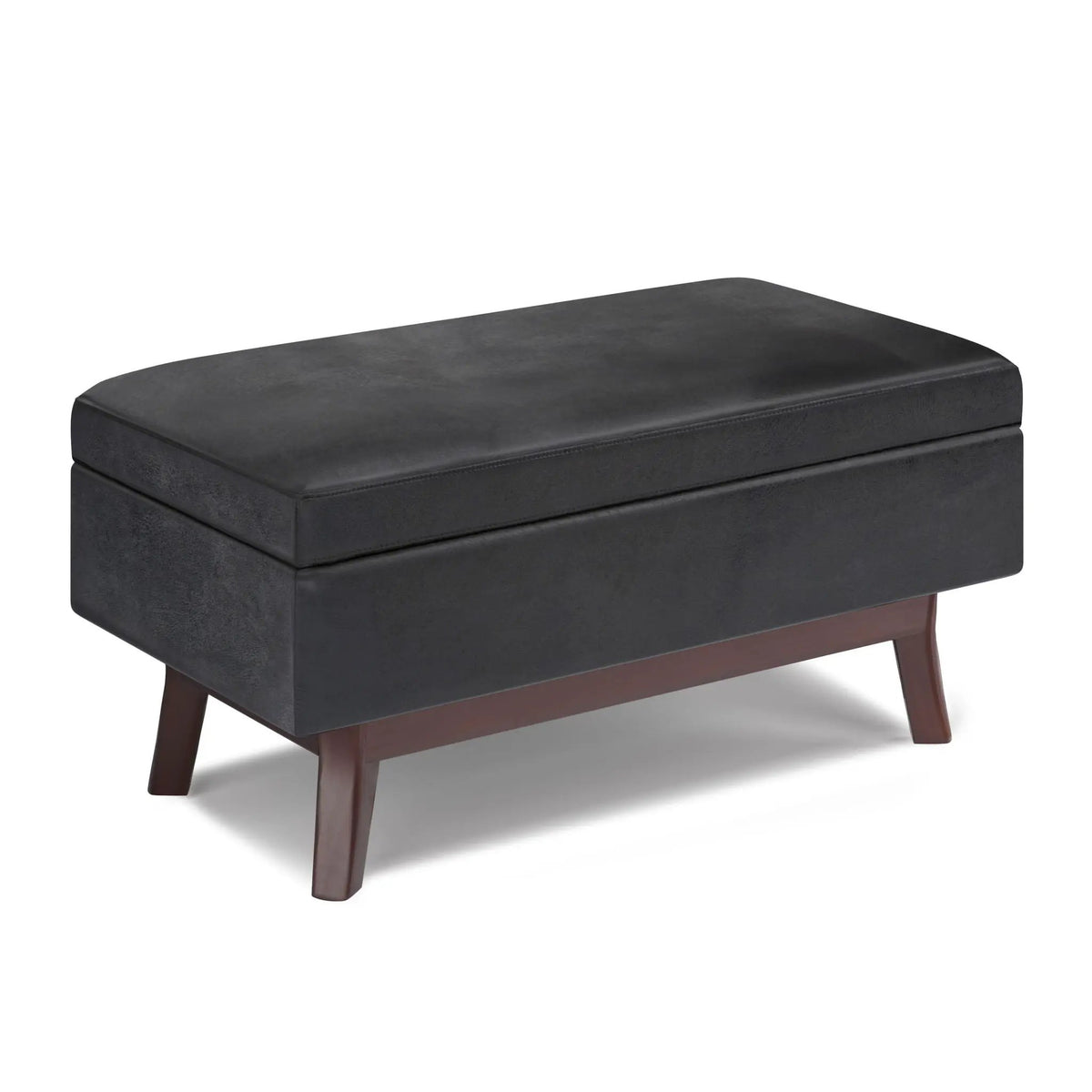 Storage Ottoman | Rectangular Design | Solid Wood Frame | Lift Top