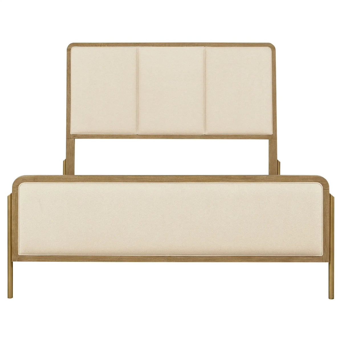 Arini 56-inch Queen Panel Bed Cream and Sand Wash | 65.25 x 92.5 x 56.25 in | Metal & Veneer | Bedroom