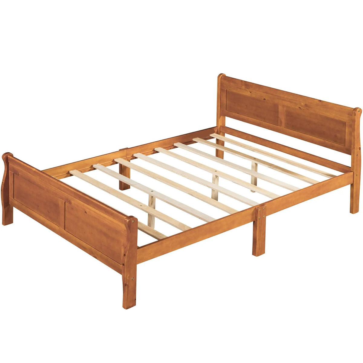 Wood Platform Bed Frame | Headboard Footboard | Wood Slat Support