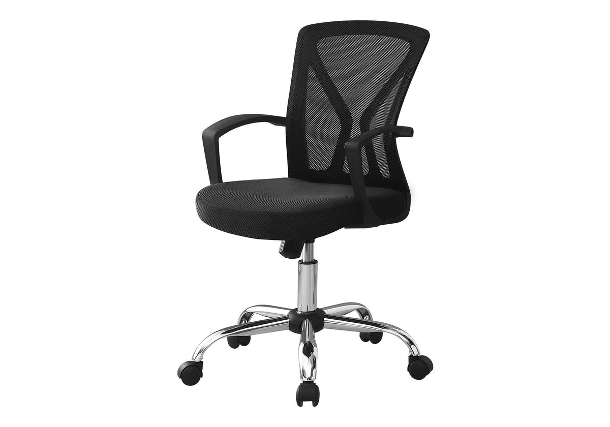 Mid-Back Office Chair | Adjustable Height Swivel | Curved Backrest | Breathable Fabric