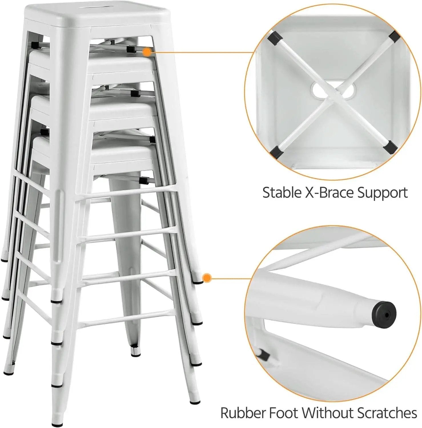 30 Inch Stacking Metal Bar Stool Indoor Outdoor Use from PriceLows™
