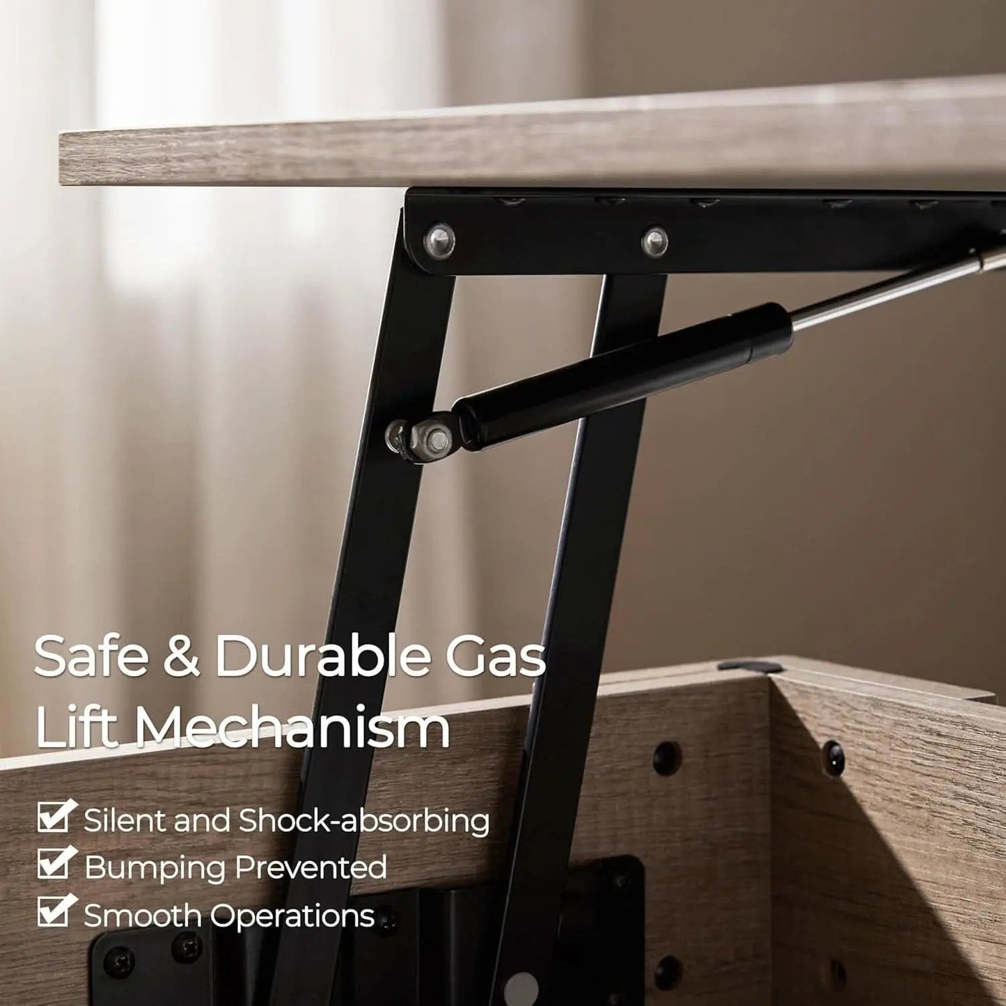 Lift Top Coffee Table With Hidden Compartment Grey from PriceLows™