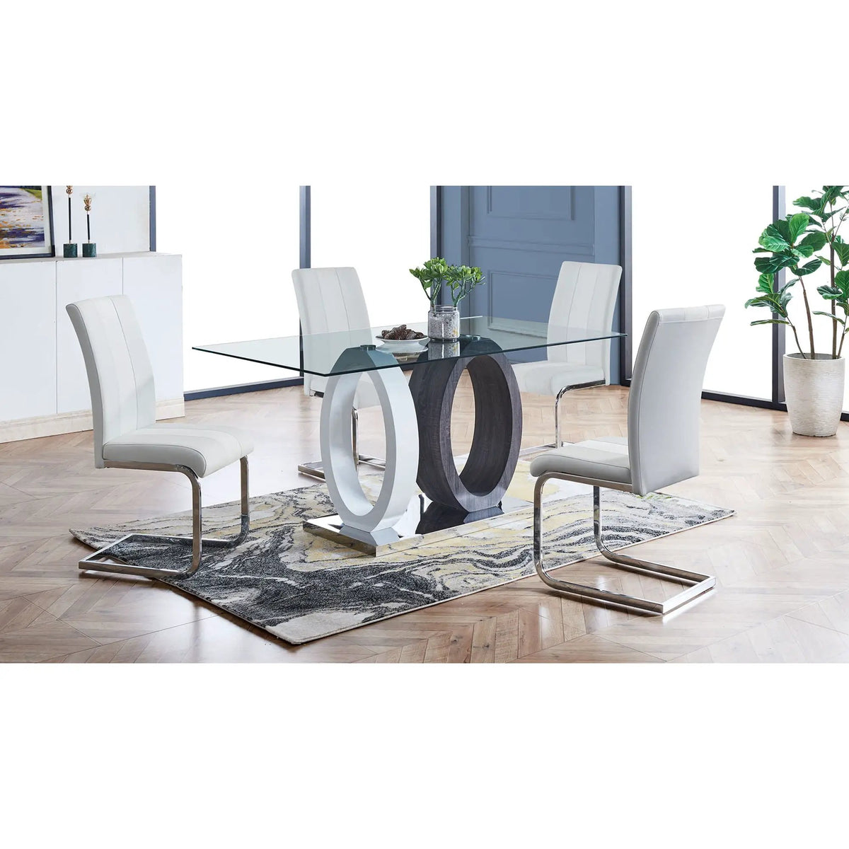 Altis Dining Chairs | Set Of 4 | C-Style Metal Legs | Padded Seats