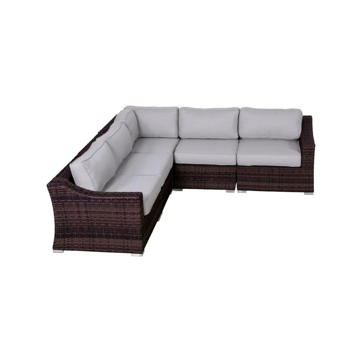 Outdoor Wicker Sofa Seating Group With Cushions Stationary Sectional | Stationary Sectional | Wicker & Aluminum | Living Room