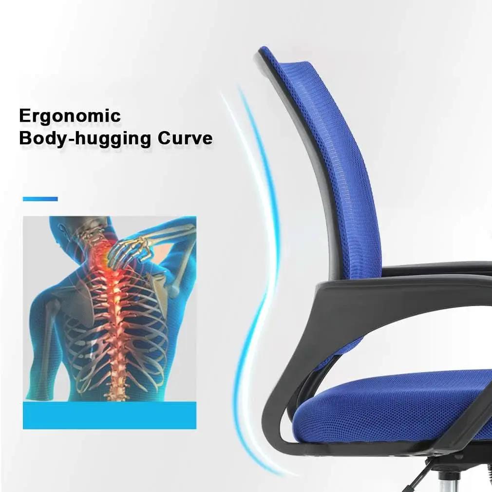 Blue Ergonomic Mesh Office Chair With Lumbar Support from PriceLows™