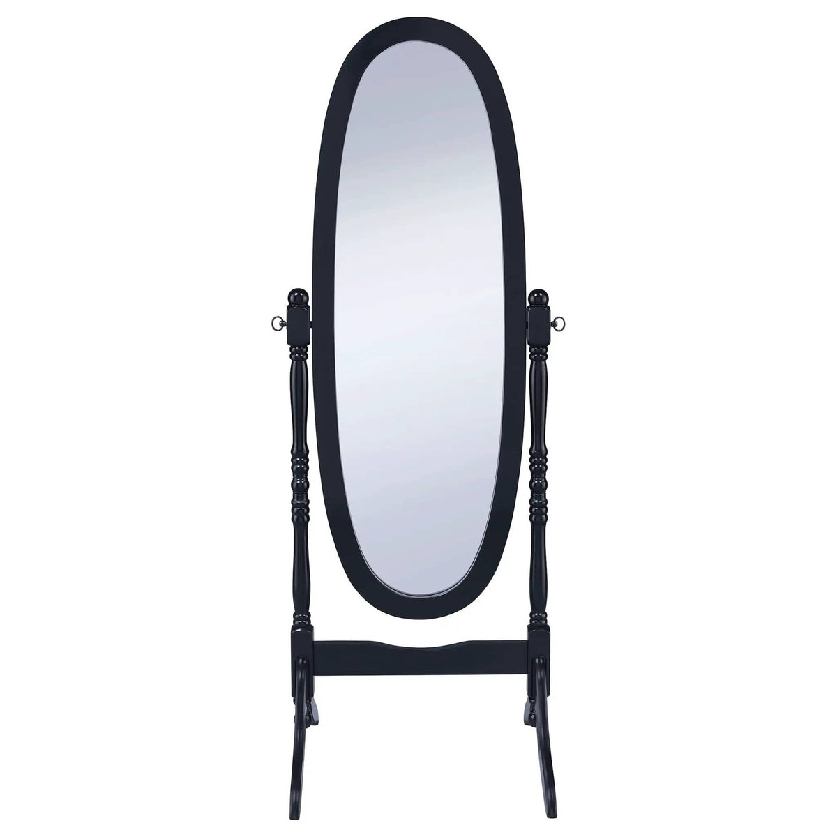 Foyet Wood Adjustable Full Length Cheval Mirror | 23 x 19.5 x 59 in | Engineered Wood & Glass | Black
