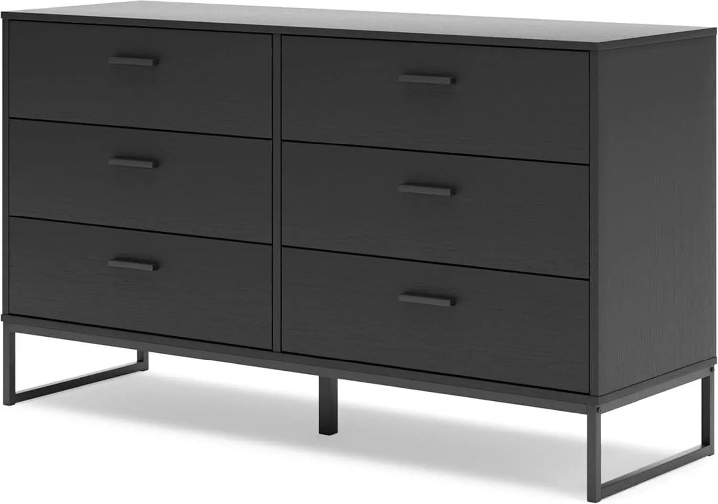 Socalle Modern 6-Drawer Dresser Black With Safety Stop from PriceLows™
