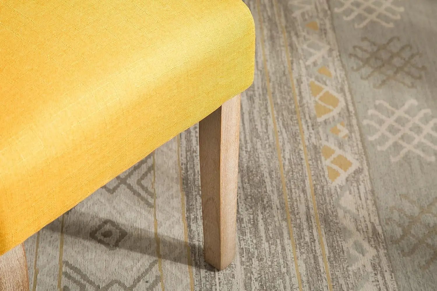 Solid Wood Tufted Parsons Yellow Dining Chair Set Of 2 from PriceLows™