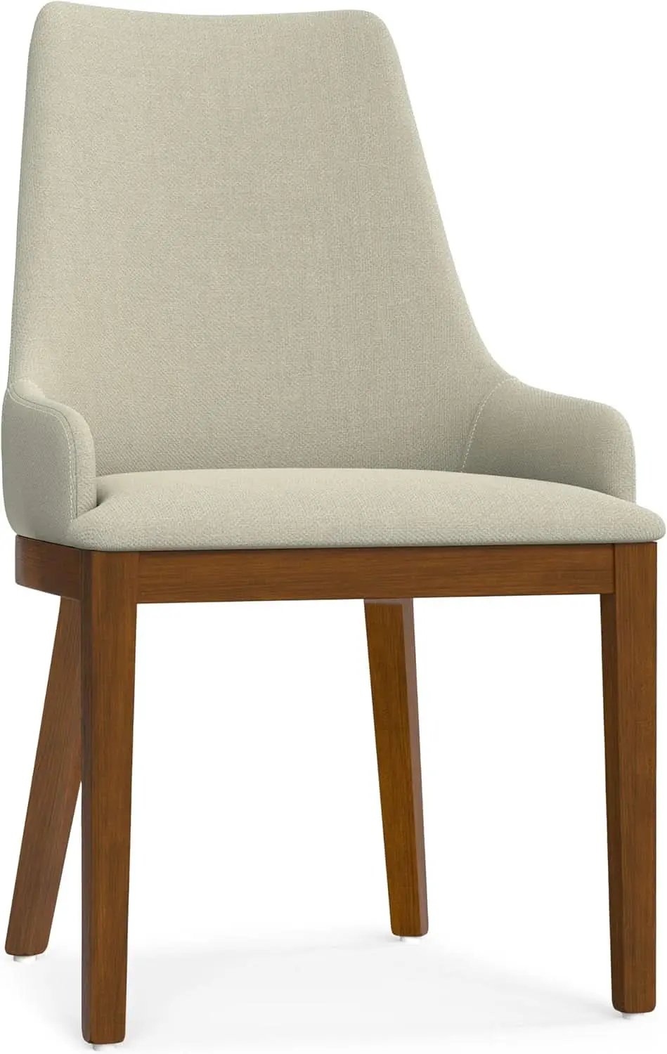Stephanie Contemporary Dining Chair Set Of 2 In Natural Linen Look Fabric from PriceLows™