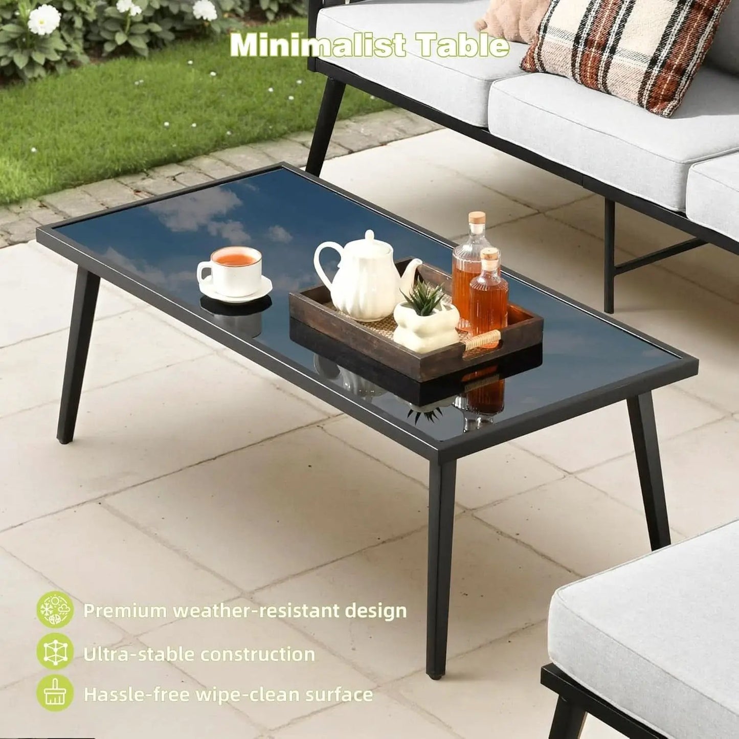 Outdoor Patio Furniture Set with Swivel Chair and Table from PriceLows™