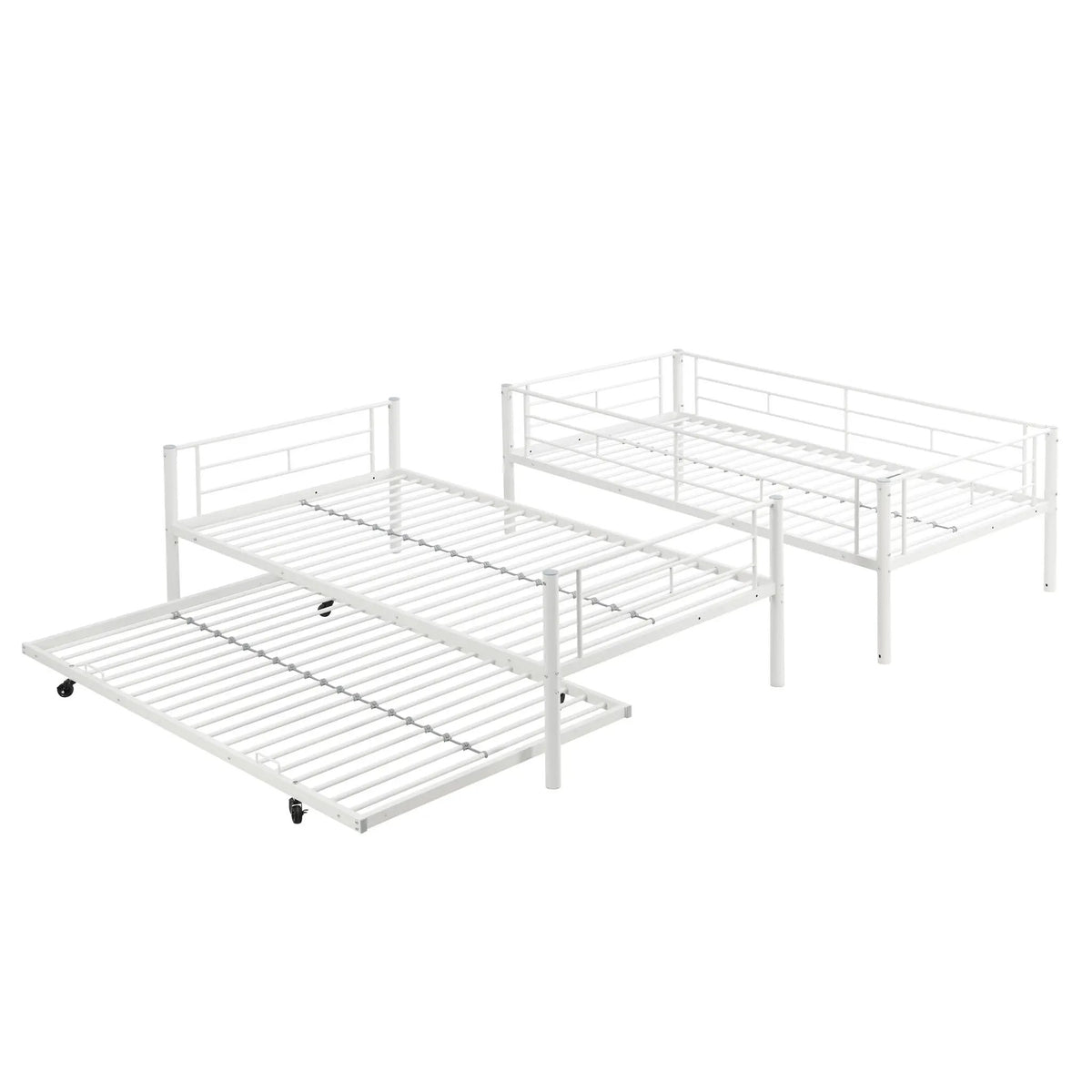 Bunk Bed With Trundle | Heavy Duty Steel | Space Saving | Twin Top