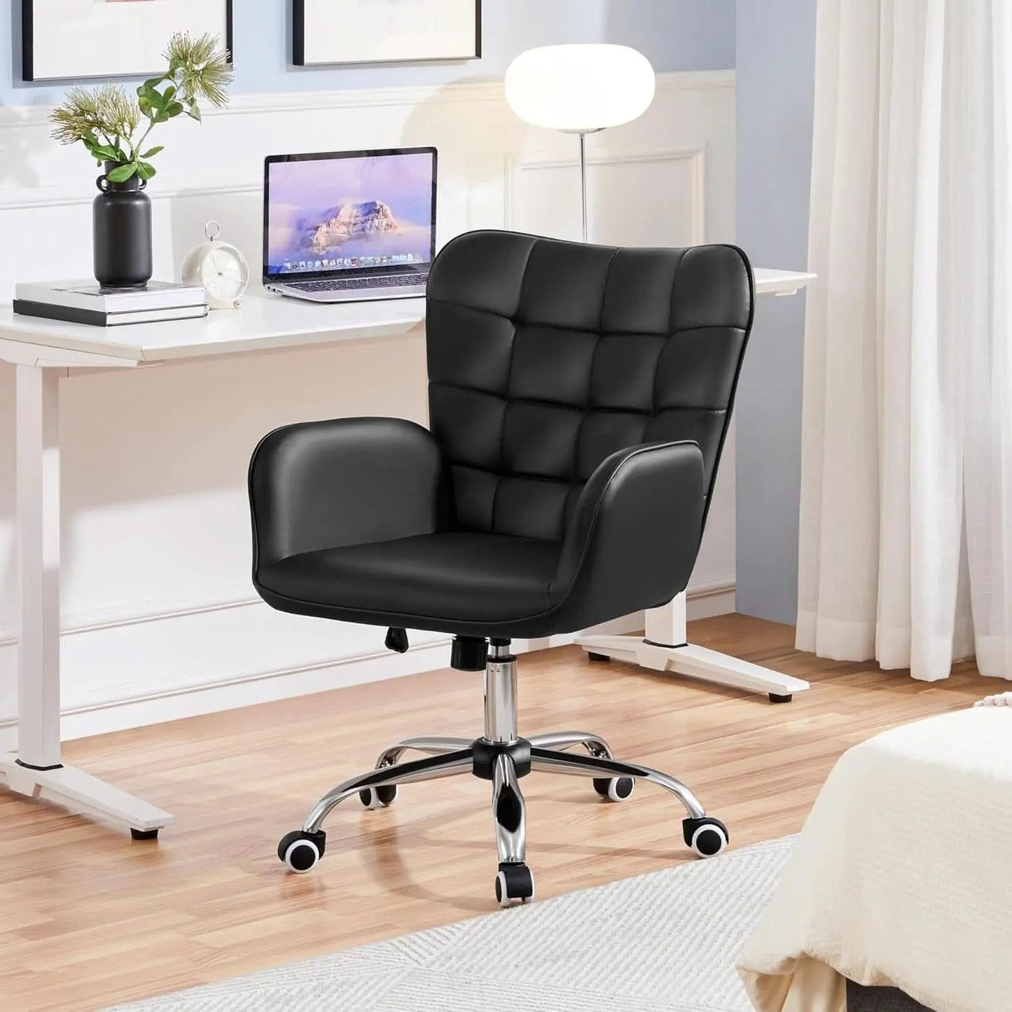 Ergonomic Office Chair 18.7 Inch Wide Seat Black Comfort from PriceLows™
