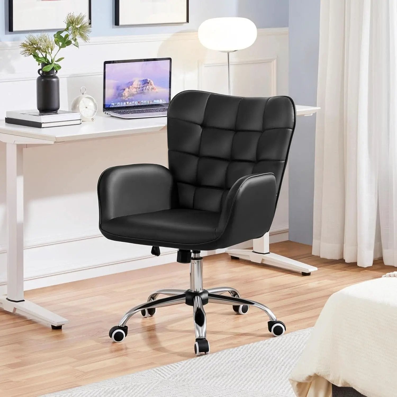 Ergonomic Office Chair 18.7 Inch Wide Seat Black Comfort from PriceLows™