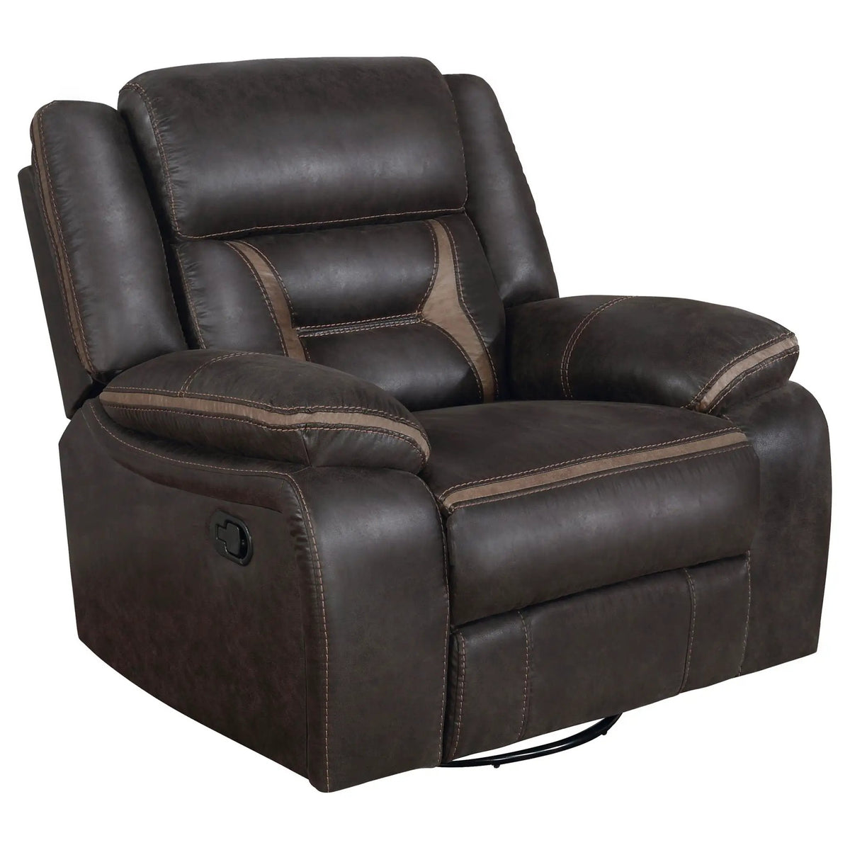 Brazelton Swivel Glider Recliner | Manual Recline Lever | Leatherette Upholstery | Smooth Gliding Motion