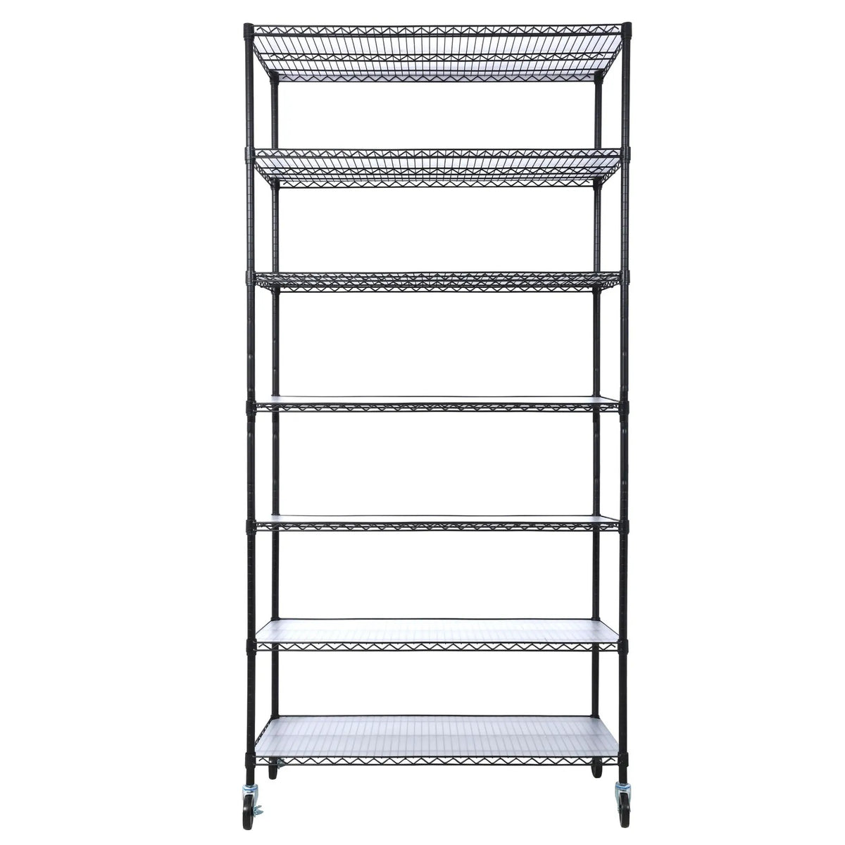 7 Tier Wire Shelving Unit | 2450 Lb Capacity | Adjustable 1 Inch Increments | Wheels Included