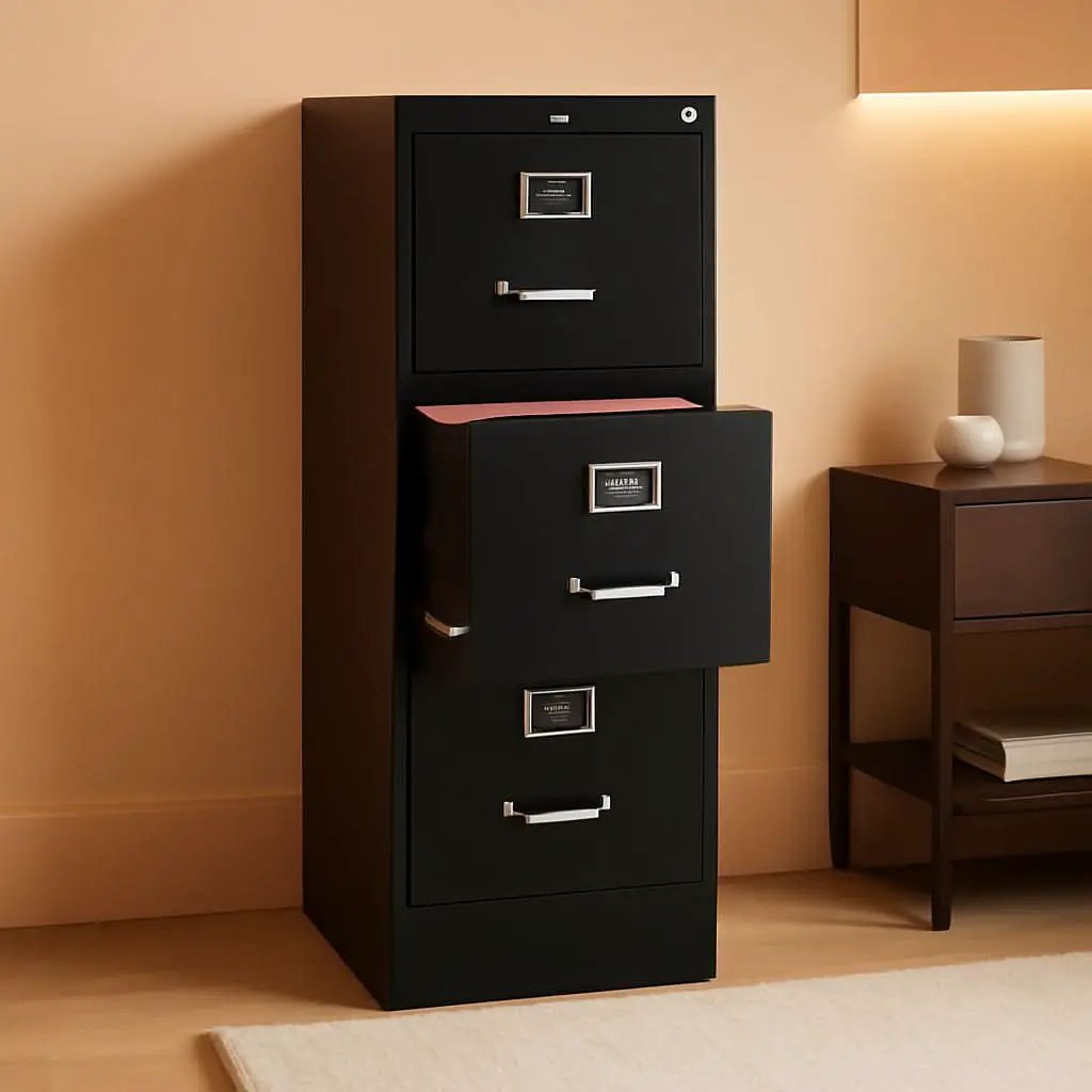Hirsh 25 Deep 4 Drawer Vertical File Cabinet Black from PriceLows™