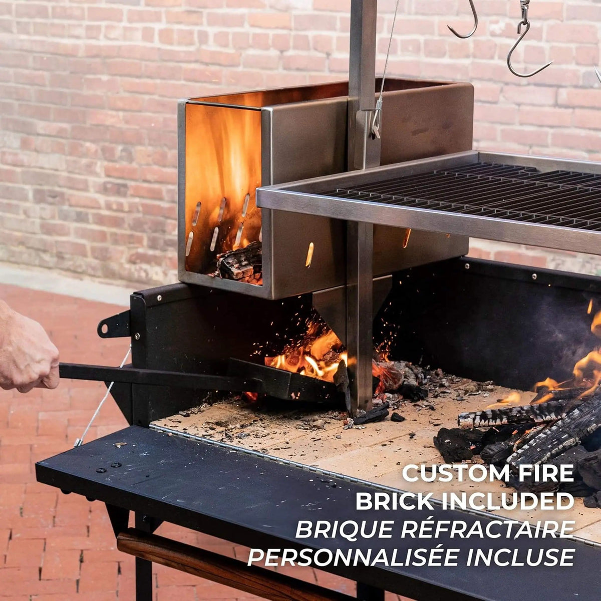 Heavy-Duty Argentine Santa Maria Wood Fire And Charcoal BBQ Grill With Brasero | Steel | Outdoor Grill | Outdoor Living