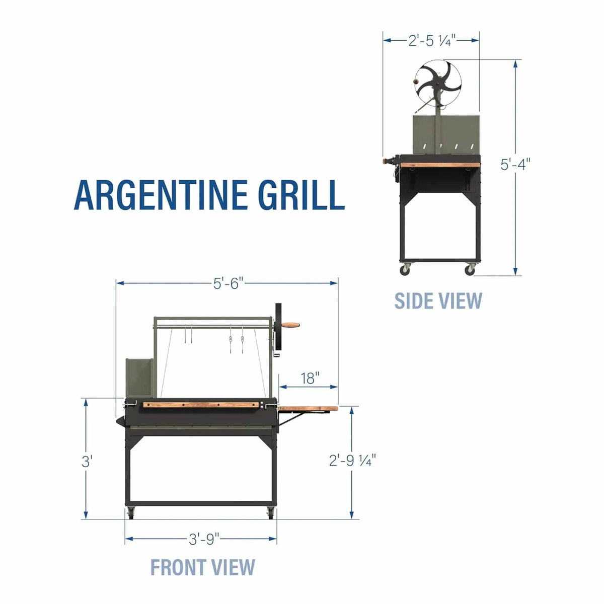 Heavy-Duty Argentine Santa Maria Wood Fire And Charcoal BBQ Grill With Brasero | Steel | Outdoor Grill | Outdoor Living