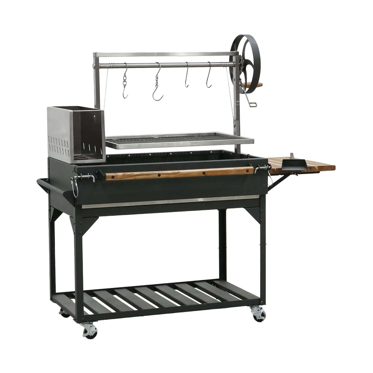 Heavy-Duty Argentine Santa Maria Wood Fire And Charcoal BBQ Grill With Brasero | Steel | Outdoor Grill | Outdoor Living
