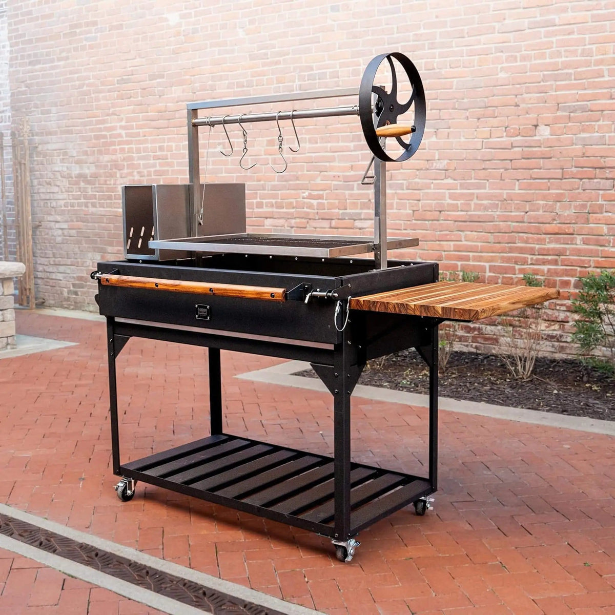 Heavy-Duty Argentine Santa Maria Wood Fire And Charcoal BBQ Grill With Brasero | Steel | Outdoor Grill | Outdoor Living