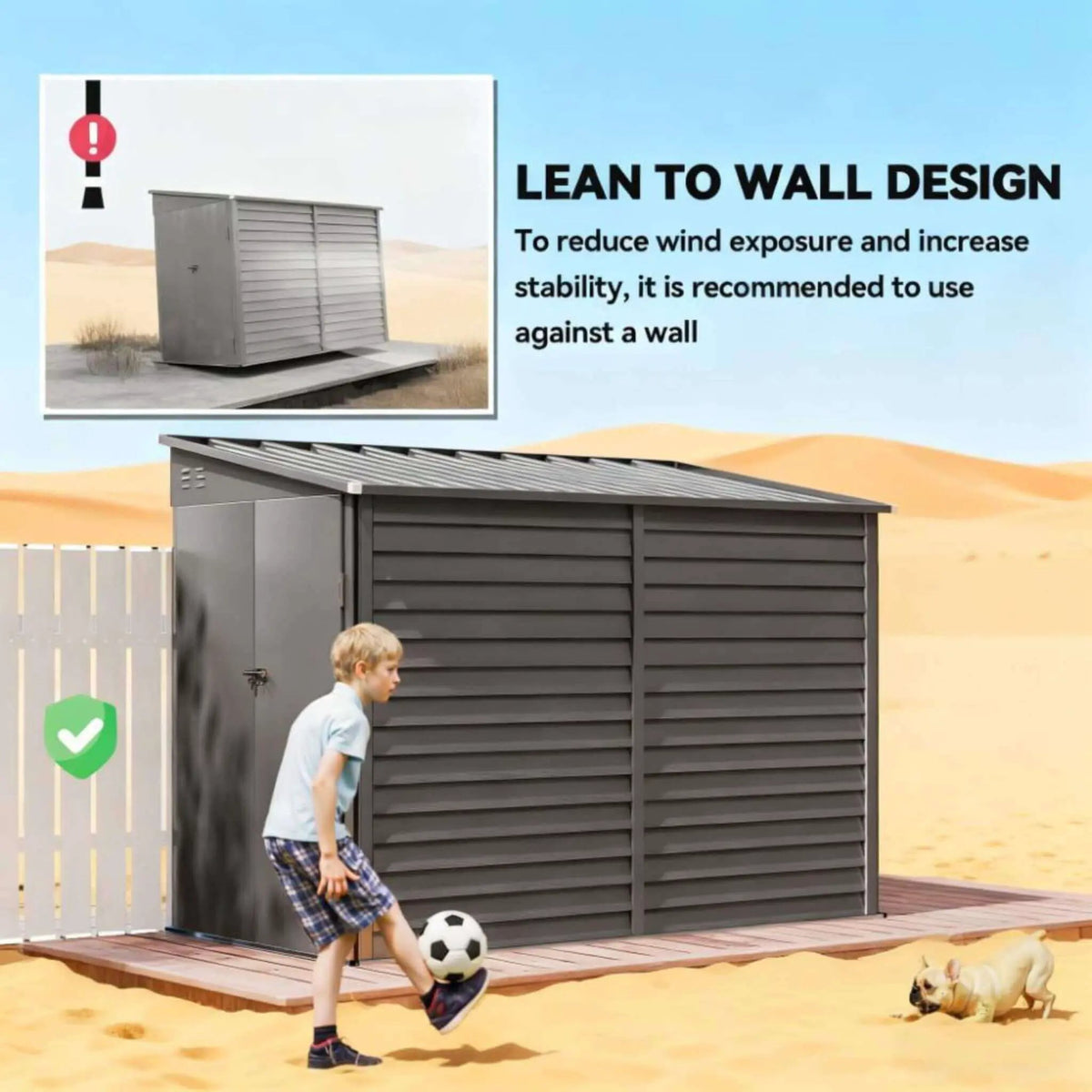 Galvanized Steel Storage Shed | Heavy-Duty Outdoor Design | Lockable Double Doors | Rust And UV Resistant