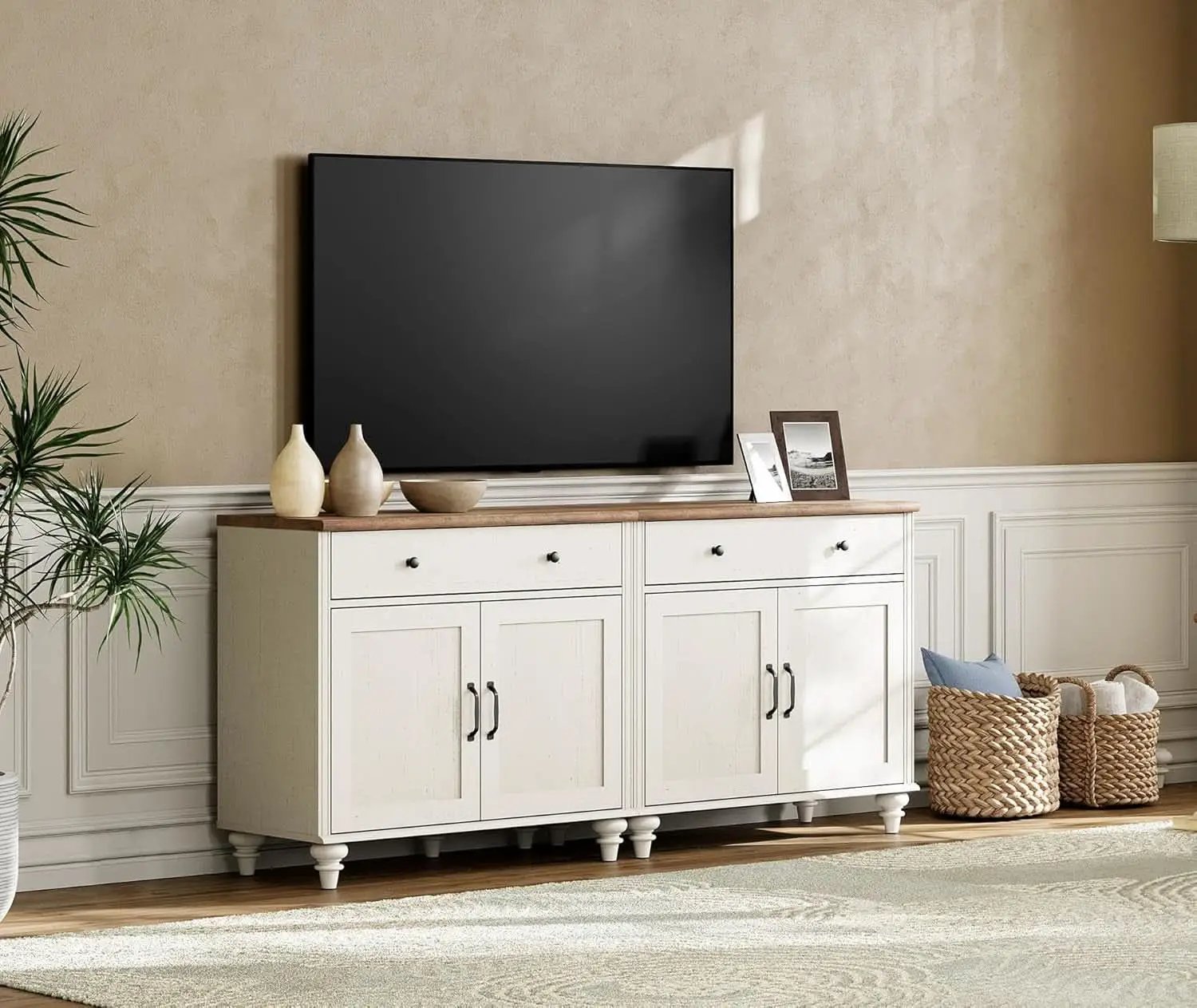 68 Inch Buffet Cabinet With Storage Modern Farmhouse from PriceLows™