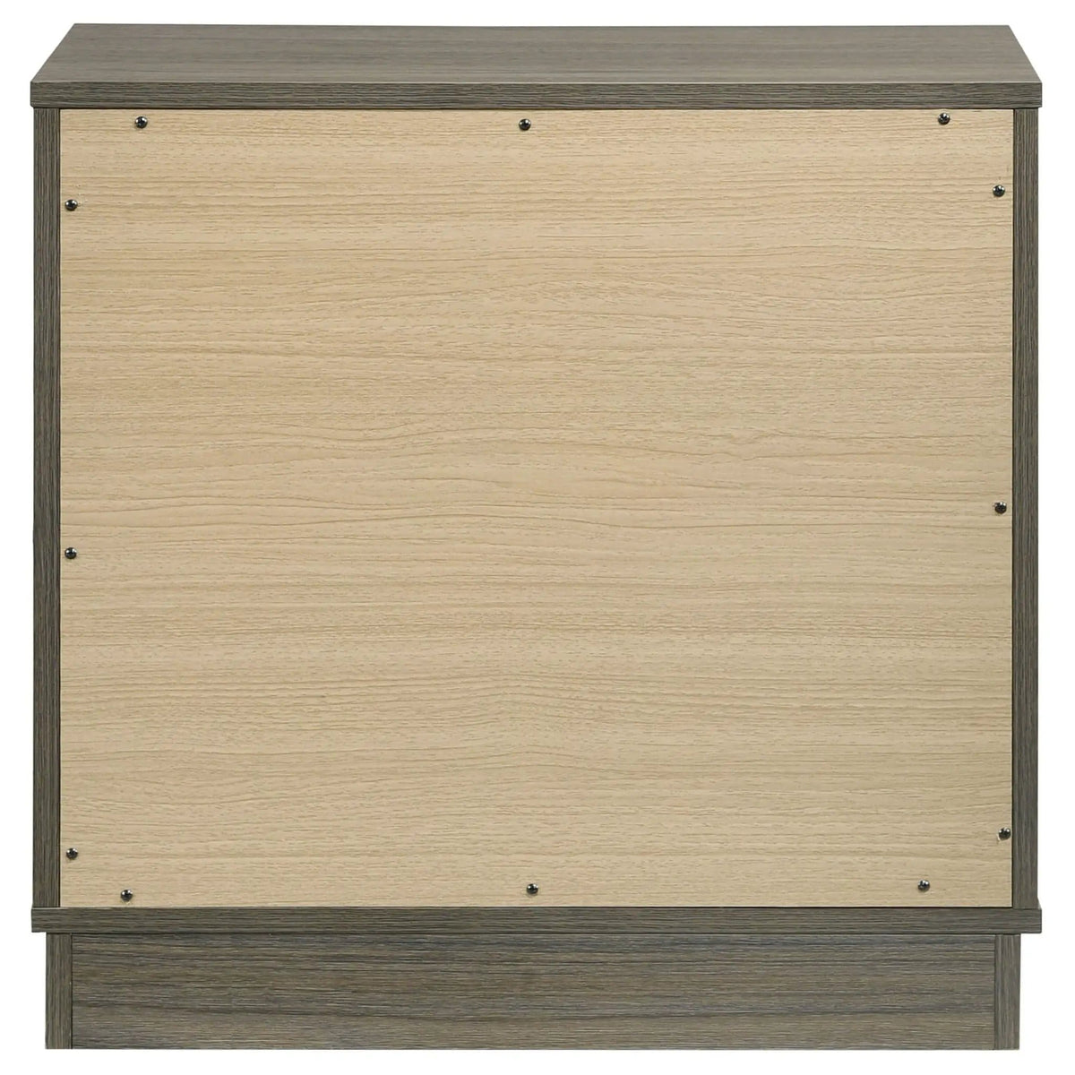 Fenwick 2-drawer Nightstand Bedside Table Grey | 23.5 x 15.75 x 23 in | Metal & Veneer | Oak