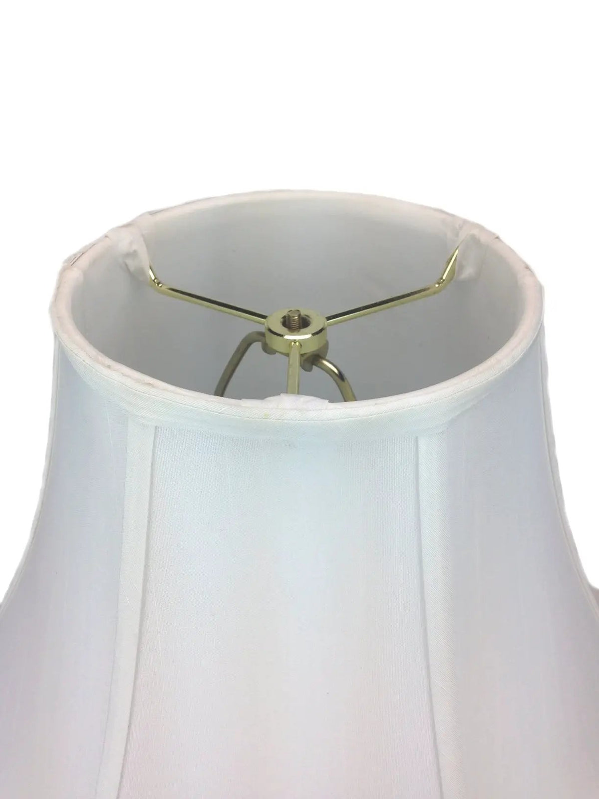White Bell Lamp Shade | 17x13 Inch | Shantung Fabric | 7 Inch Top