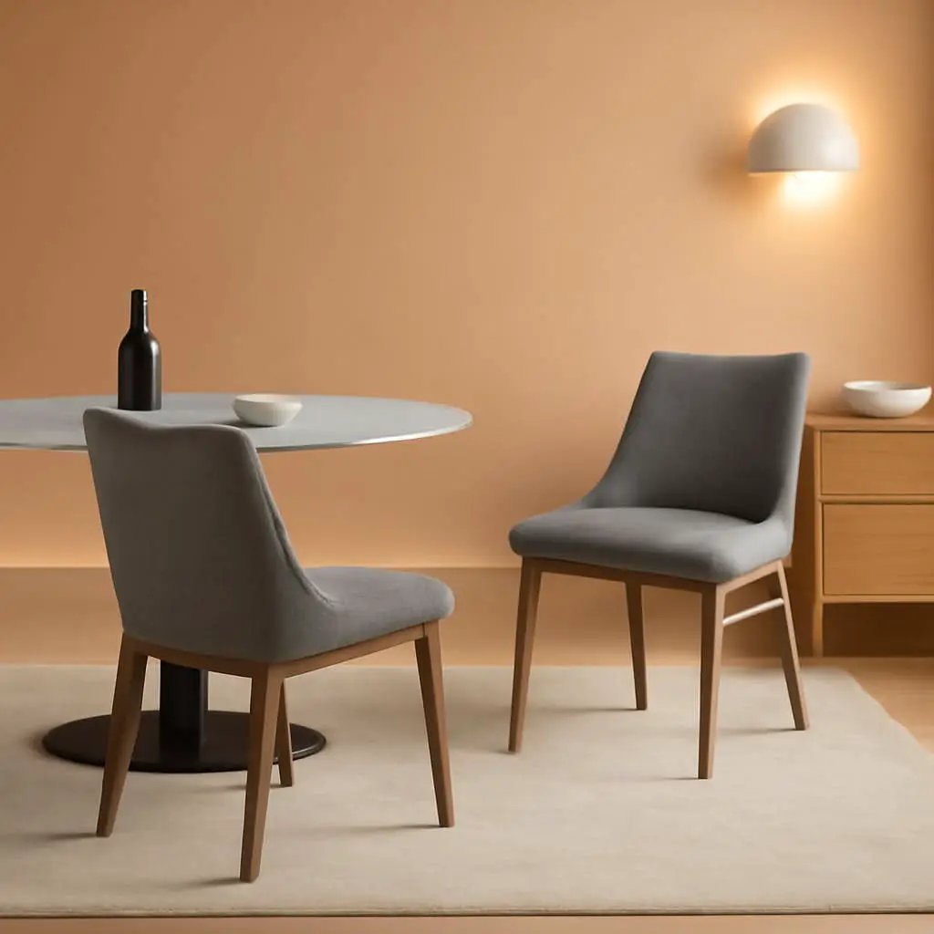 Azalea Charcoal Fabric Wood Dining Side Chairs 19 Inch Seat Height from PriceLows™