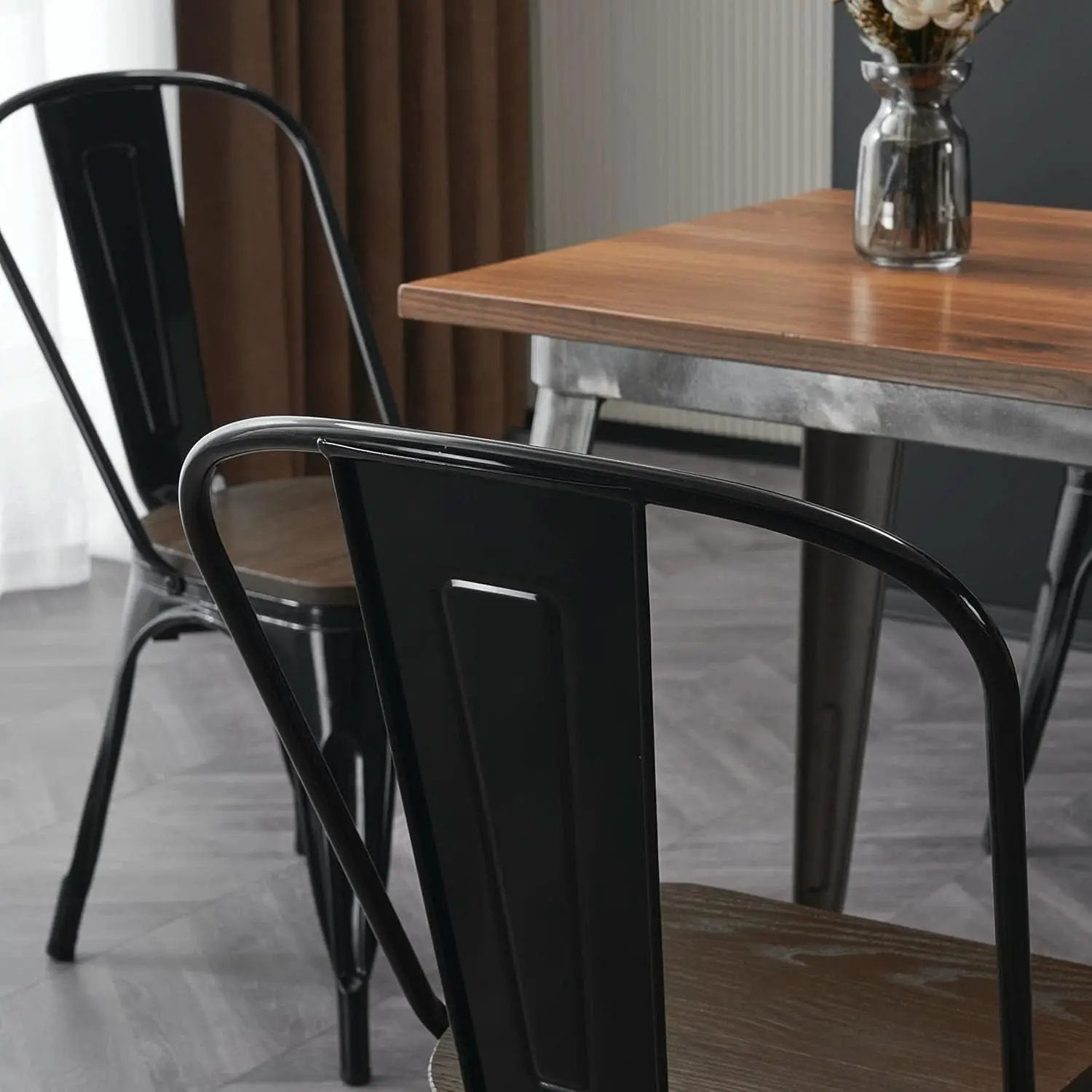 Stackable Metal Dining Chair 18 Inch For Kitchen Use from PriceLows™