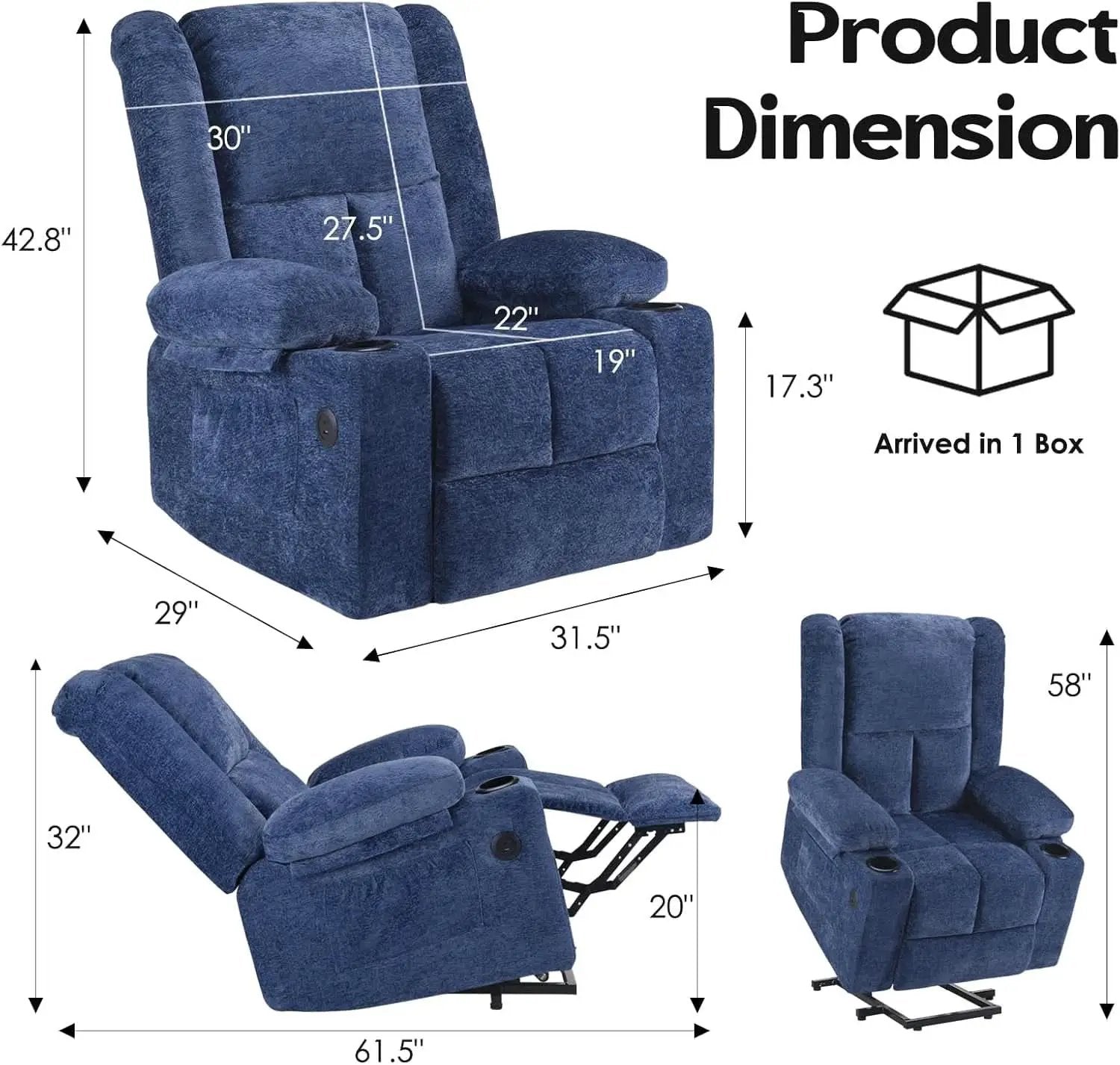 Power Lift Recliner Chair With Massage And USB Ports from PriceLows™