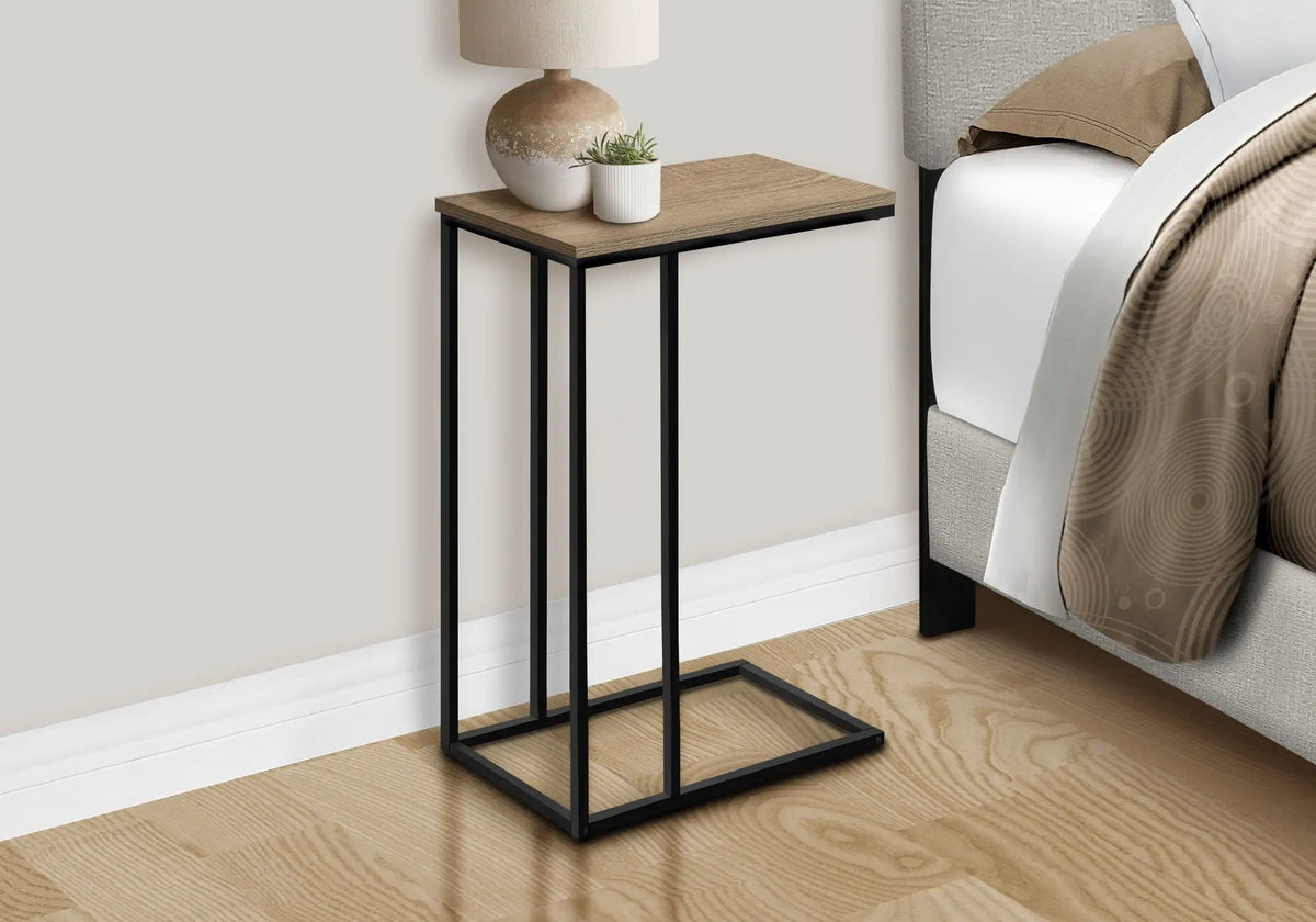 C-Shaped End Table | Space-Saving Design | Sleek Surface | Contemporary Style